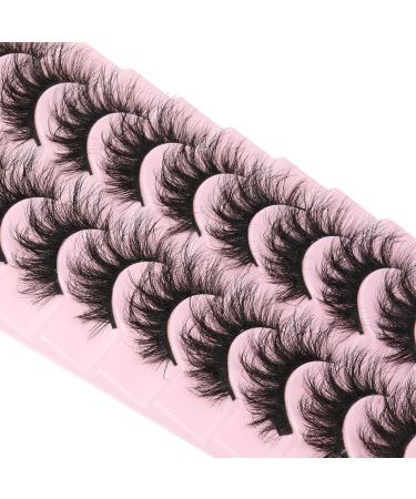 False Eyelashes - 10 Pairs Faux Mink Fluffy 3D Effect Natural Styles - Buy Online on SooperMarket.com