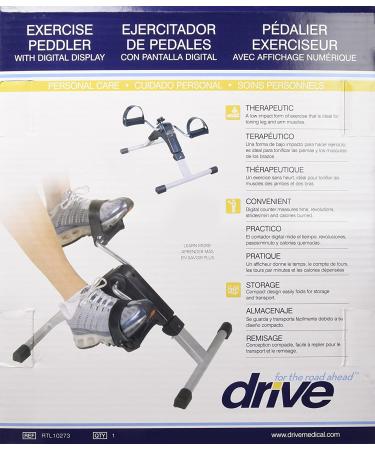 Drive Medical RTL10273 Folding Pedal Exerciser with Electronic Display - Black - Buy Online on SooperMarket.com