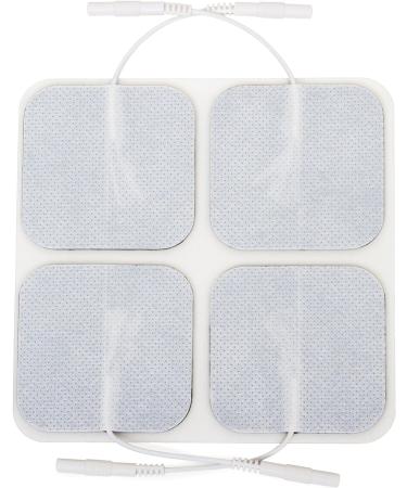 Premium Re-Usable TENS/EMS Electrode Pads (4 Pack) Fabric Backed, Latex-Free Gel Pads for Pain Relief - Buy Online on SooperMarket.com