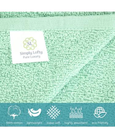 Premium 100% Cotton Washcloth Set - Aqua Mint (12 Pack) | Highly Absorbent Facial Fingertip Towels for Bathroom by SIMPLY LOFTY - Buy Online on SooperMarket.com