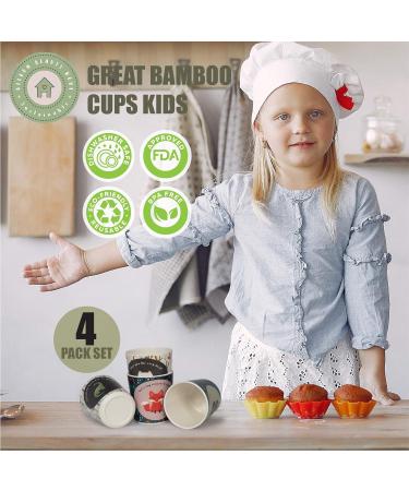 BeeBon Beauty Home Eco-Friendly Bamboo Kids Cups 8 Oz - Set of 4 - Buy Online on SooperMarket.com