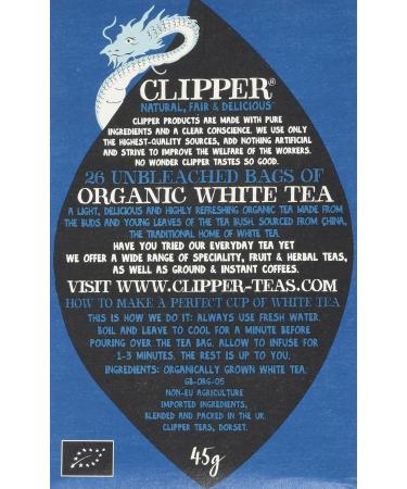 Clipper Organic White Tea - 26 Teabags (45g) - Buy Online on SooperMarket.com