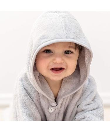 Mabyen Baby Hooded Bathrobe - 100% Organic Cotton Baby Poncho in Light Grey | Eco-Friendly One Size International Shipping - Buy Online on SooperMarket.com