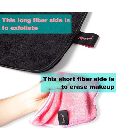 4 Pack XL Makeup Remover Cloths - Fast Drying & Reusable - Exfoliating Cleansing Cloths for All Skin Types - Pink & Black - Buy Online on SooperMarket.com