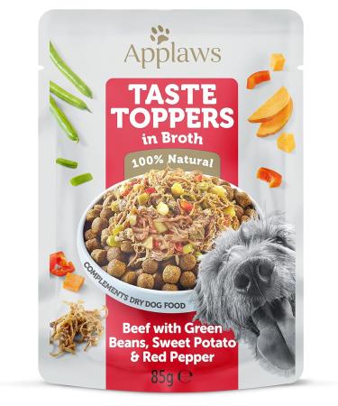Buy Applaws Topper 100% Natural Wet Dog Food - Grain-Free Beef with Vegetables in Broth (12 x 85g) - Premium 1.02kg Pack | Fast International Shipping - Buy Online on SooperMarket.com