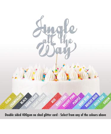 Cakeshop Christmas Glitter Cake Topper Jingle Bells Cake Topper Decoration Xmas Cake Topper - Double Sided 400gsm Glitter Card Choice 14 of Colours and Loads of Styles (Dark Silver) - Buy Online on SooperMarket.com