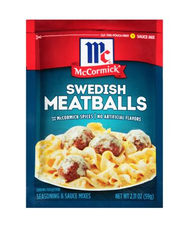 McCormick Swedish Meatballs Seasoning & Sauce Mixes, 2.11 oz (Pack of 6)