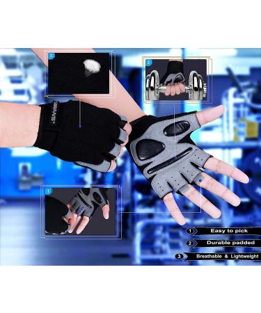 Sawans Gym Workout Gloves for Men and Women | Breathable Weight Lifting Gloves with Wrist Support | Padded for Deadlifts & Pull Ups | Medium Size - Buy Online on SooperMarket.com