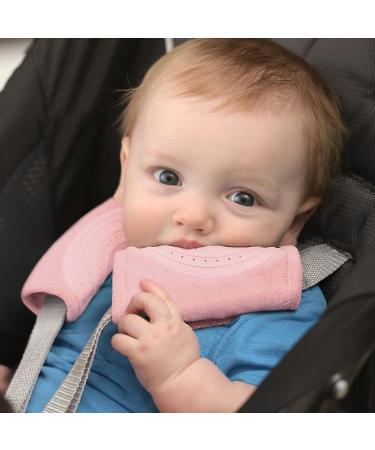 Travel Bug Baby 2 Piece Car Seat Strap Cover Teether Set - Light Pink - Buy Online on SooperMarket.com