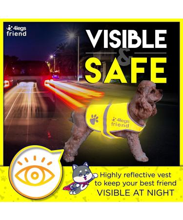4Legriend Yellow Reflective Safety Vest for Dogs - 2 Pack Small | Keep Your Dog Visible & Safe from Cars & Hunting Accidents - Buy Online on SooperMarket.com