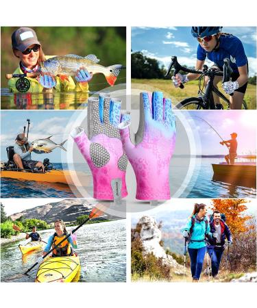 PLUSINNO UPF50+ Sun Gloves for Kayaking, Hiking, Paddling - Pink S/M - Buy Online on SooperMarket.com