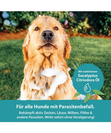 Petshero Dog Shampoo for Mites Fleas & Ticks | 250ml - Puppy Safe Pleasant Fragrance Dermatest Approved - Buy Online on SooperMarket.com