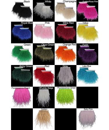 2 Yards Black Ostrich Feathers Fringe Trim Ribbon for Sewing & Crafts - 3-4 inch Width - Buy Online on SooperMarket.com