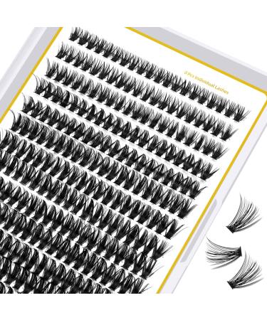 Lash Clusters 50D-D-18 Individual Lashes 280 Clusters False Eyelash 30D 40D 50D Lash Clusters Extensions Individual Lashes Cluster DIY Eyelash Extensions at Home (50D-D 18MM) D-18 mm 50D