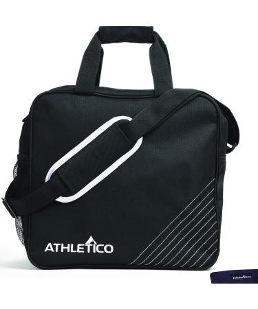 Athletico Essential Bowling Bag & Seesaw Polisher Bundle - Single Ball Bowling Tote Bag with Padded Bowling Ball Holder