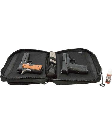 Exos Double Pistol Case with Multiple Compartments and USA Flag Patch - Black - Buy Online on SooperMarket.com