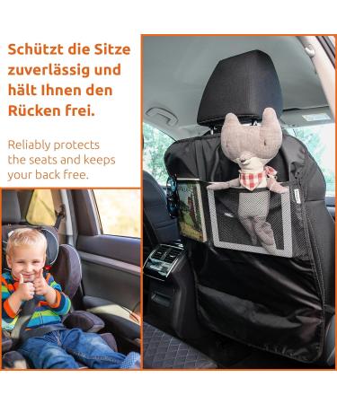ECENCE 2x Kids Backrest Protection & Organizer Mat 50x70cm - Waterproof Car Bag with Storage System & Mesh Pocket | Model 1 2.0 - Buy Online on SooperMarket.com