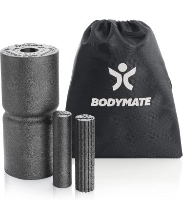 Bodymate Care Core Fascia Set - Foam Roller 35x14cm & 2 Small Rolls 20x4.5cm - Medium-Hard with E-Book - International Shipping - Buy Online on SooperMarket.com