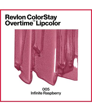 Revlon ColorStay Overtime Lipcolor in Pink Infinite Raspberry (005) - Dual Ended Liquid Lipstick with Clear Lip Gloss, Infused with Vitamin E - 0.07 Fl Oz - Buy Online on SooperMarket.com