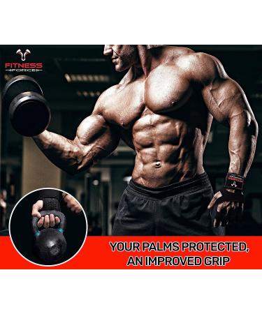 Fitness Force Ventilated Gym Gloves with Wrist Support for Men & Women - Ideal for Workouts, Weightlifting, Powerlifting - Large Black - Buy Online on SooperMarket.com