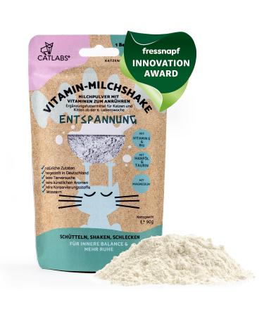 Catlabs 30 portions relaxation |Vitamin milk shake for cats 90 g |Milk powder with vitamins & minerals |Relax supplementary feed |Cat milk powder for anxious cats