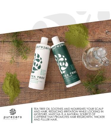 Purezero Tea Tree & Matcha Shampoo and Conditioner Set - Nourishing Scalp Treatment - Vegan & Cruelty Free - Color Safe - Buy Online on SooperMarket.com