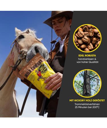 Buy Blank Roast Wild Cowboy Crema - 100% Arabica Whole Coffee Beans - Hickory Wood Roasted - Low Acid - 1kg Pack - International Shipping - Buy Online on SooperMarket.com
