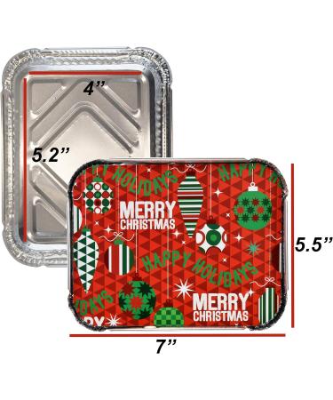 36 Count Christmas Tin Foil Containers with Lid Covers - Holiday Designs for Cookies & Treats - Disposable Food Storage Pans for Parties - Buy Online on SooperMarket.com