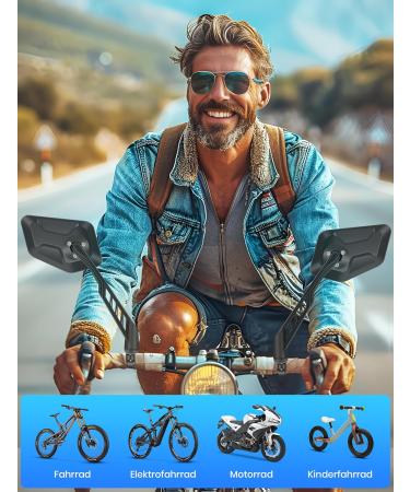 Coicer Left Bike Mirror - Extra Large 360 Adjustable Rear View Mirror for e-Bikes & e-Scooters - Universal Handlebar Compatibility - Buy Online on SooperMarket.com