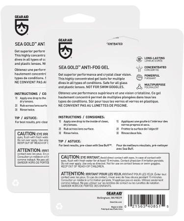 Gear Aid Sea Gold Anti-fog Gel Coating for SCUBA Dive Masks 1.25 oz - 2 Pack | Dive Mask Defogger - Buy Online on SooperMarket.com