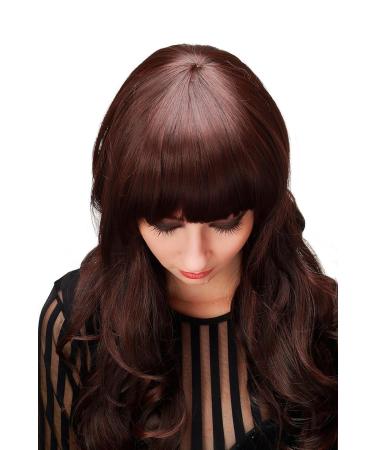 WIG ME UP Dark Brown & Mahogany Wavy Long Wig with Bangs - 65 cm Ladies Wig H9101-2T33 | International Shipping Available - Buy Online on SooperMarket.com