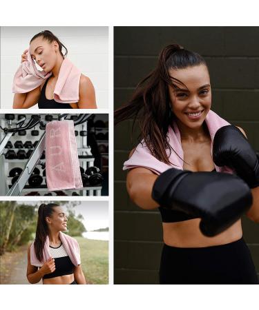Organic Cotton Luxury Gym Towel for Women - Soft & Absorbent Workout Towel - Silver Infused Sports Towel - 31.5 X 15.75 inch - Pink - Buy Online on SooperMarket.com