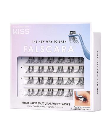 KISS Falscara DIY Eyelash Extension Wispy Wisps - 24 Featherlight Synthetic Reusable Mini Lash Clusters for Authentic Extension Look - Buy Online on SooperMarket.com