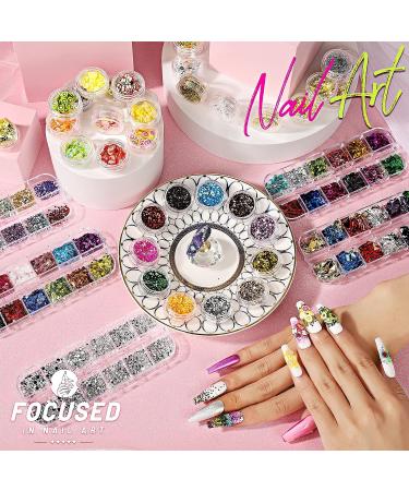 Nail Art Designs: Foil Stickers, Gems, Rhinestones, Fruit Slices, Glitter, Sequins & Holographic Decor Set B - Buy Online on SooperMarket.com
