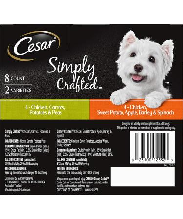 Cesar Simply Crafted Chicken & Sweet Potato Wet Dog Food Variety Pack - 1.3oz (Pack of 16) - Buy Online on SooperMarket.com