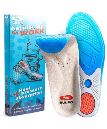 SULPO Gel insoles for shoes - maximum support for everyday life soles for sports & work in your shoes. 46-47