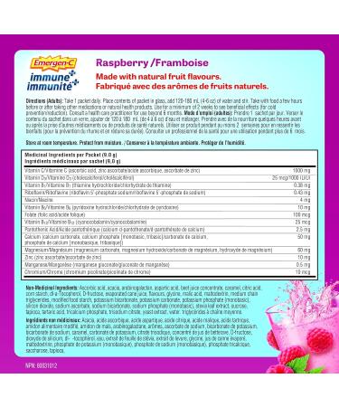 Emergen-C Immune+ 1000mg Vitamin C Powder Supplement Drink Mix Immune System Booster Rasberry 24 Packets Raspberry 24 Count (Pack of 1) - Buy Online on SooperMarket.com