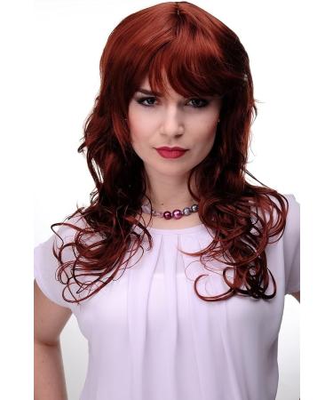 Buy WIG ME UP - Ladies Wavy Curly Bangs Wig in Copper Red | 55cm | High-Quality Fashion Wig for International Shipping - Buy Online on SooperMarket.com