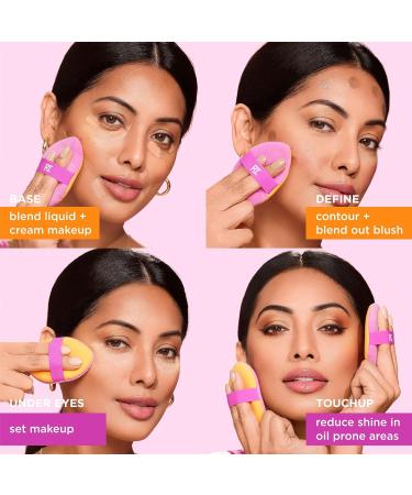 Real Techniques Miracle 2-In-1 Powder Puff Dual-Sided Full-Size Makeup Blending Puff Reversible Elastic Band Precision Tip Makeup Sponge and Powder Puff For Liquid Cream and Powder 1 Count 1/Miracle 2-In-1 Powder Puff - Buy Online on SooperMarket.com