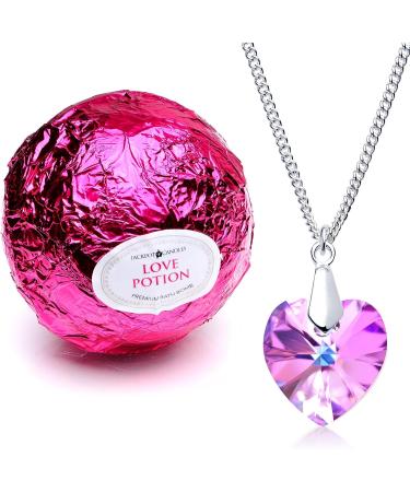 Love Potion Bath Bomb with Crystal Necklace | Extra Large 10 oz | Made in USA - Buy Online on SooperMarket.com