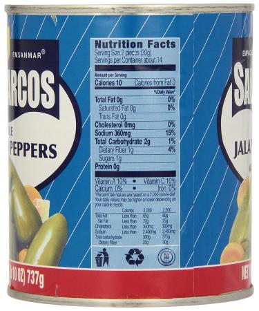 San Marcos Whole Jalapeno Peppers 26 oz - Spicy Mexican Peppers for Authentic Dishes - Buy Online on SooperMarket.com
