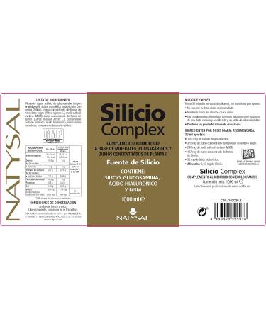 Natysal Silicio Complex Con Glucosamina - Nutricosmetics 1 Litro - Buy Online on SooperMarket.com