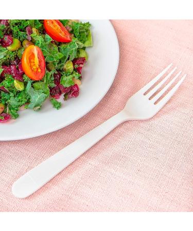 MAUI Plastic Cutlery Combo Set - 100 Forks and 100 Spoons - Heavy Duty Disposable Utensils for Gathering and Parties - Super Heavyweight, Ideal for Soup and Dining - Buy Online on SooperMarket.com