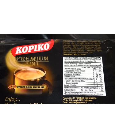 Kopiko Instant Premium 3 in 1 Coffee - 30 Count Per Bag | Non Dairy Creamer and Sugar Included - Buy Online on SooperMarket.com