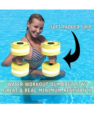 Water Gear Hydro Buoys - Yellow/White - Upper Body Pool Exercise for Back, Arms & Chest - Buy Online on SooperMarket.com