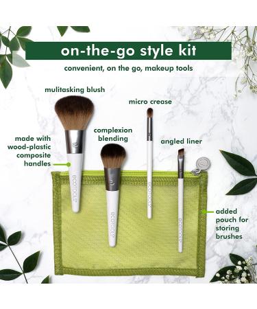 EcoTools On The Go Brush Set - 4 Piece with Dual Pocket Case | Eco-Friendly Beauty Tools - Buy Online on SooperMarket.com
