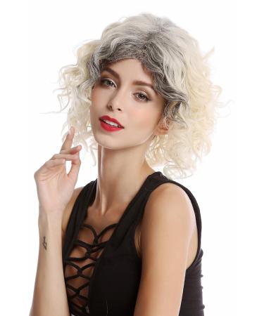 Wig Me Up GF-W2129-2T613+613 Platinum Blonde Women's Wig - Curly Shoulder Length with Dark Roots Growth Tips - Buy Online on SooperMarket.com
