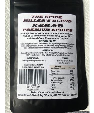 Spice Millers Blend Kebab Shawarma 100g - Premium Artisan Spice Mix - Syn Free & Low Syn Seasoning - Buy Online on SooperMarket.com