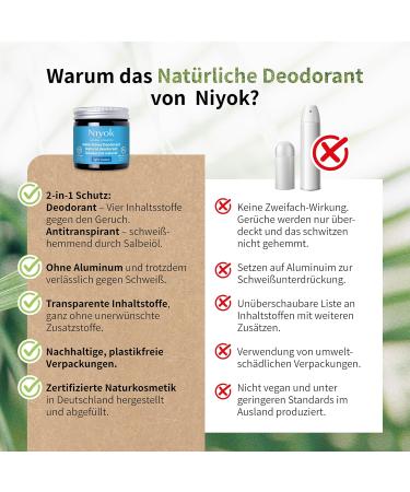 Natural Aluminum Free Deodorant & Antiperspirant - 2-in-1 Light Ocean Scent 40ml | Eco-Friendly Natural Cosmetics - Buy Online on SooperMarket.com
