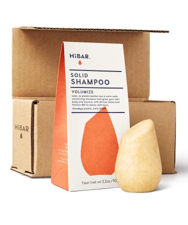 HiBAR Bar Volumize Shampoo Sulfate-Free, All Natural Hair Product, Essential Oils, Zero Waste Packaging, Color Safe Volumize (For Thin/Lifeless/Curly Hair)